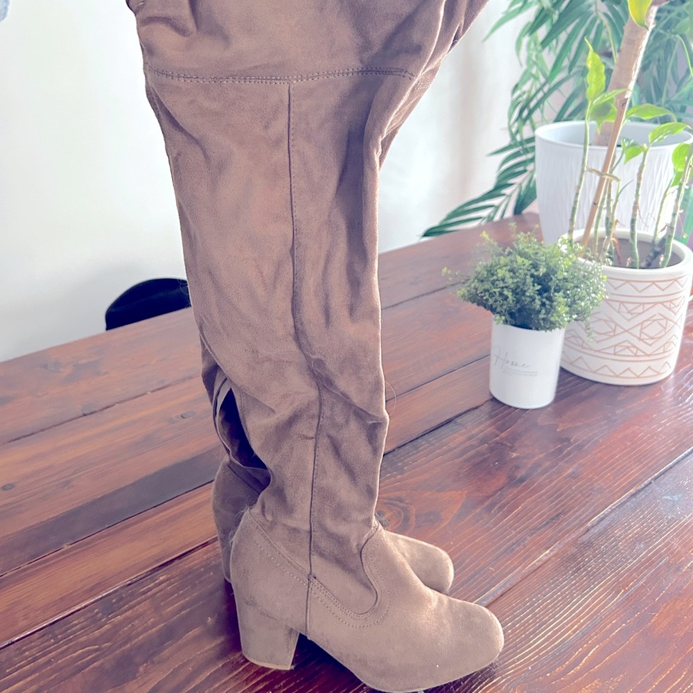 Over the knee high sude  boots